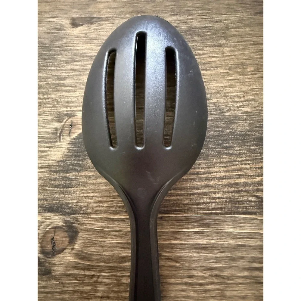 Slotted Serving Spoon Kitchen Utensil Black Excellent Nylon USA